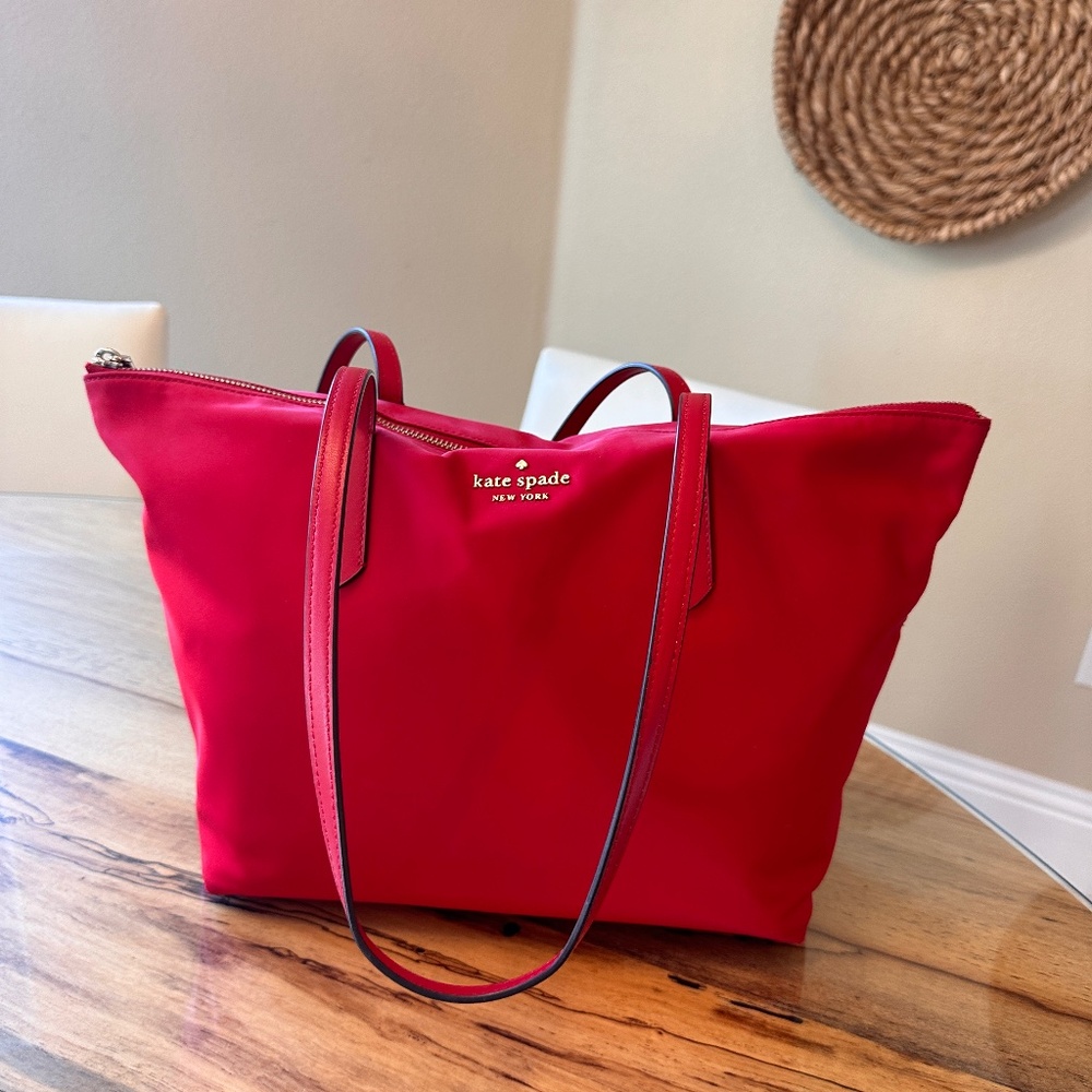 Kate Spade Red Nylon Tote - Nearly New